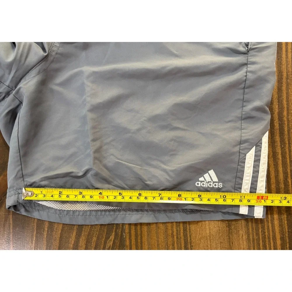 ADIDAS Athletic‎ Shorts Mens Gray Climacool Drawstring Running Gym